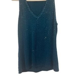 INC International Concepts Sequins Teal Tank-top. Size M